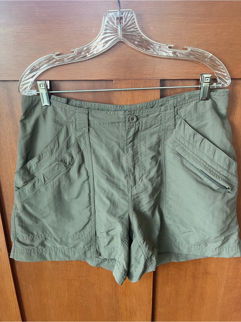 Royal Robbins Womens Olive Green Utility Hiking Outdoor Casual Gorp Shorts 12
